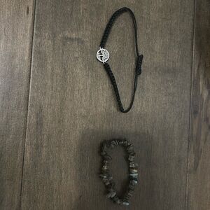 Set of two bracelets, family tree tie and moonstone shard set.